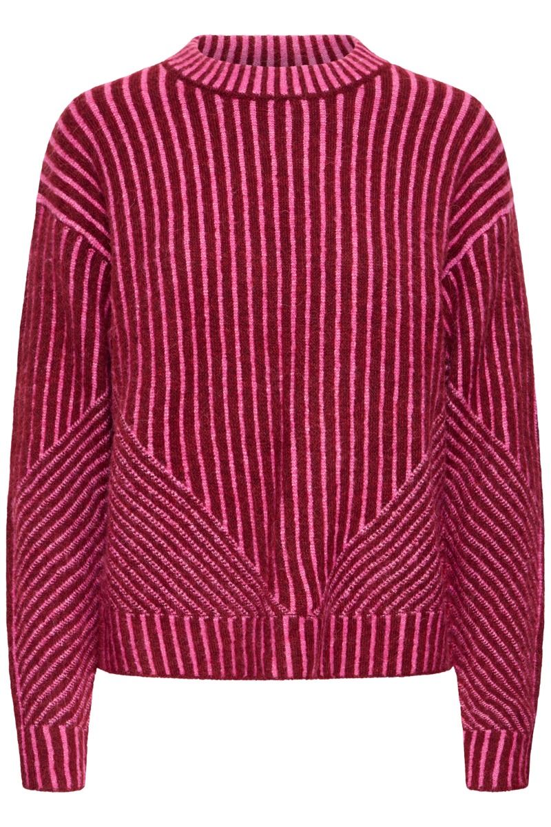 Ichi - Strik - Kamara LS Stripe - Rhododendron Pink Stripe