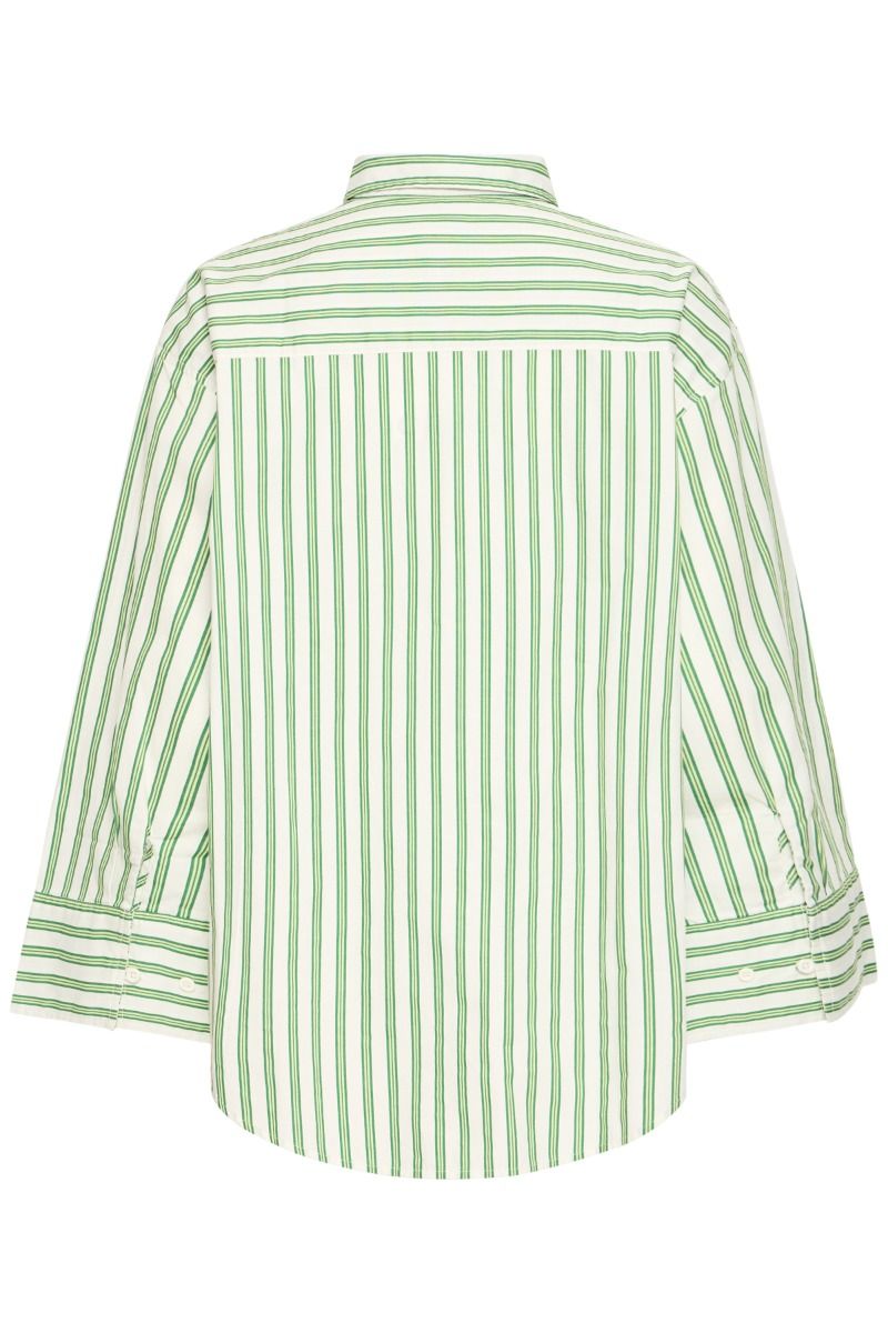 Ichi - Skjorte - Gilu SH - Green & White Stripes