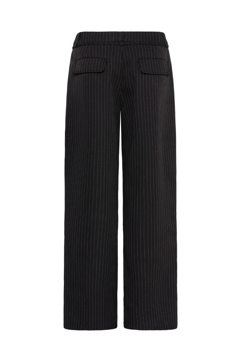 Ichi - Bukser - IH Ilyana PA - Black/Birch Pinstripe