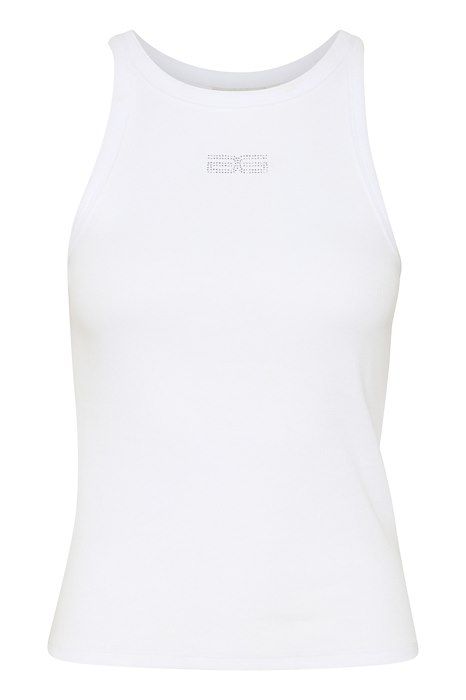 Gestuz - Top - GZdrew Rhinestone Logo Tank - Bright White