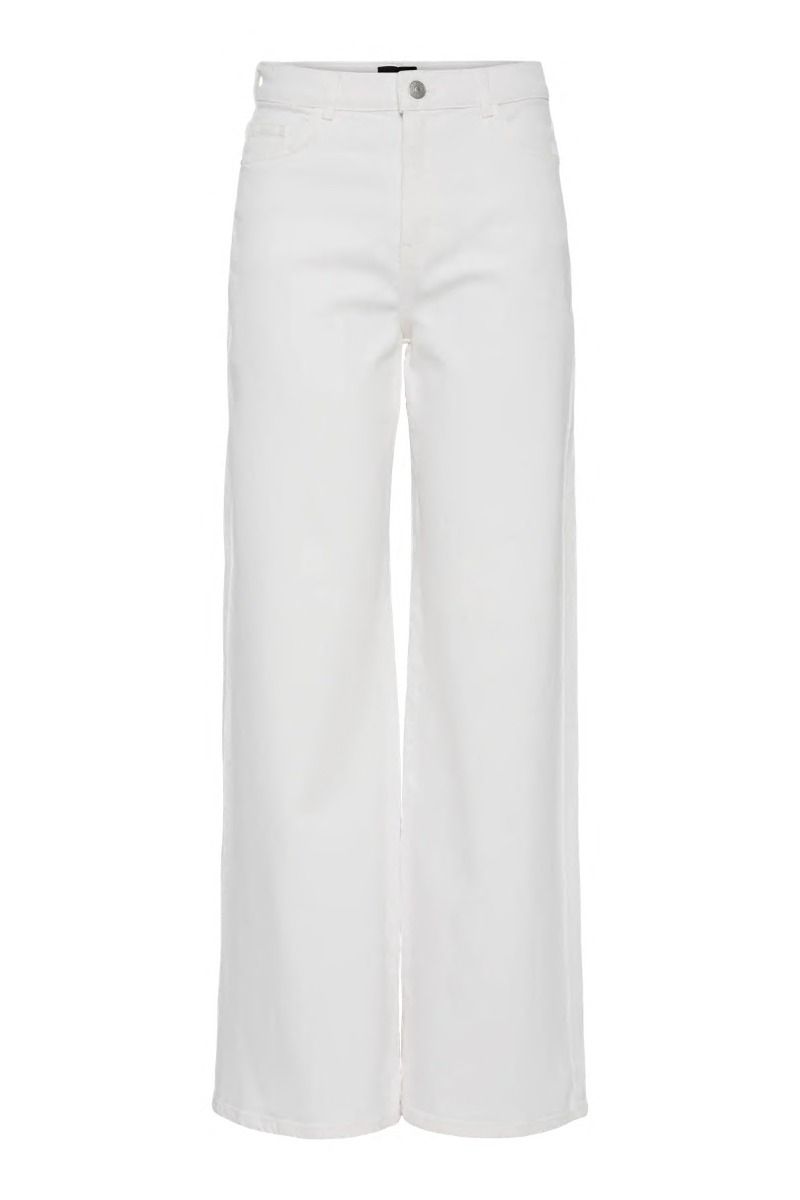 Pieces - Jeans - Selma HW Wide Jeans - Bright White