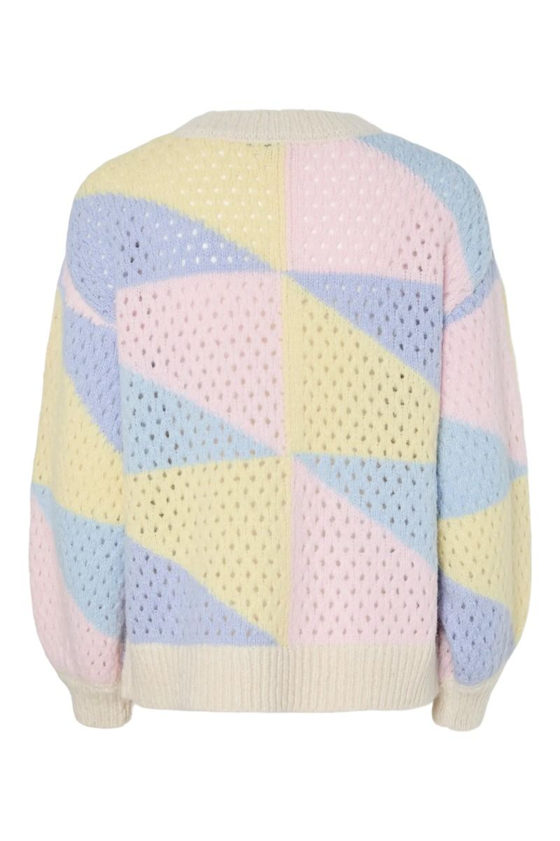 Pieces - Cardigan - Janel LS O-Neck Knit Cardigan - Birch Frenchvanilla/pinkaboo/cashmereblue/babylavender