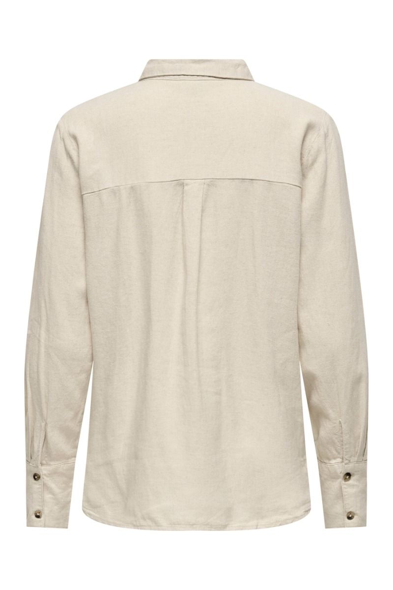 JDY - Skjorte - Say L/S Linen Loose Shirt - Oatmeal