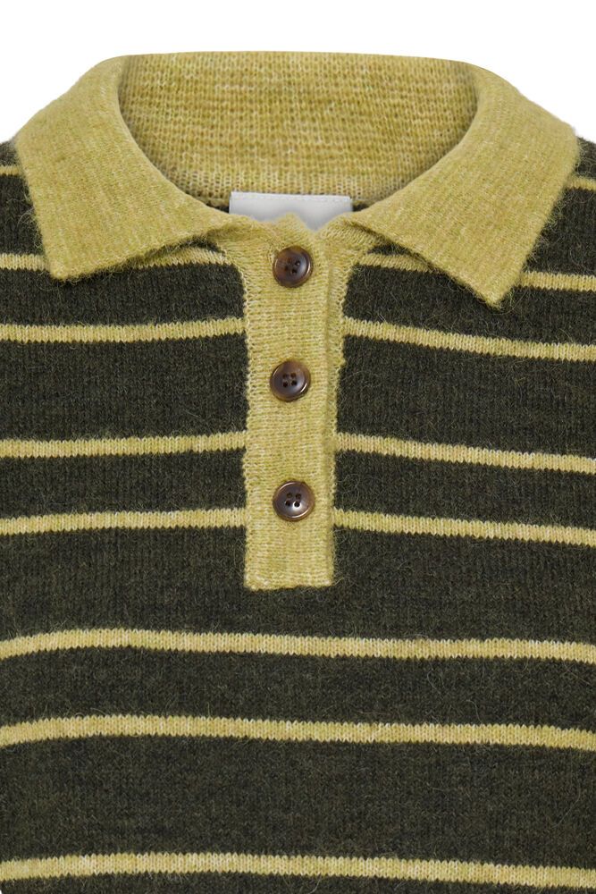 Ichi - Strik - IH Sage LS - Rosin w. Leek Green Stripes  