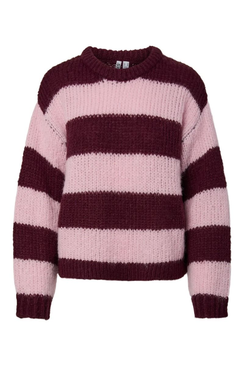 Pieces - Strik - Dorthea LS Chunky Knit - Winetasting Roseate Spoonbill (Levering midt juli)