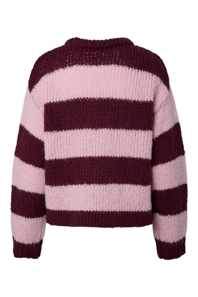 Pieces - Strik - Dorthea LS Chunky Knit - Winetasting Roseate Spoonbill (Levering midt juli)
