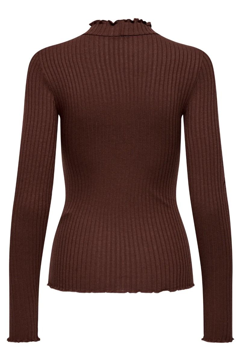 JDY - Bluse - Fransiska Life L/S Highneck Top - Rum Raisin