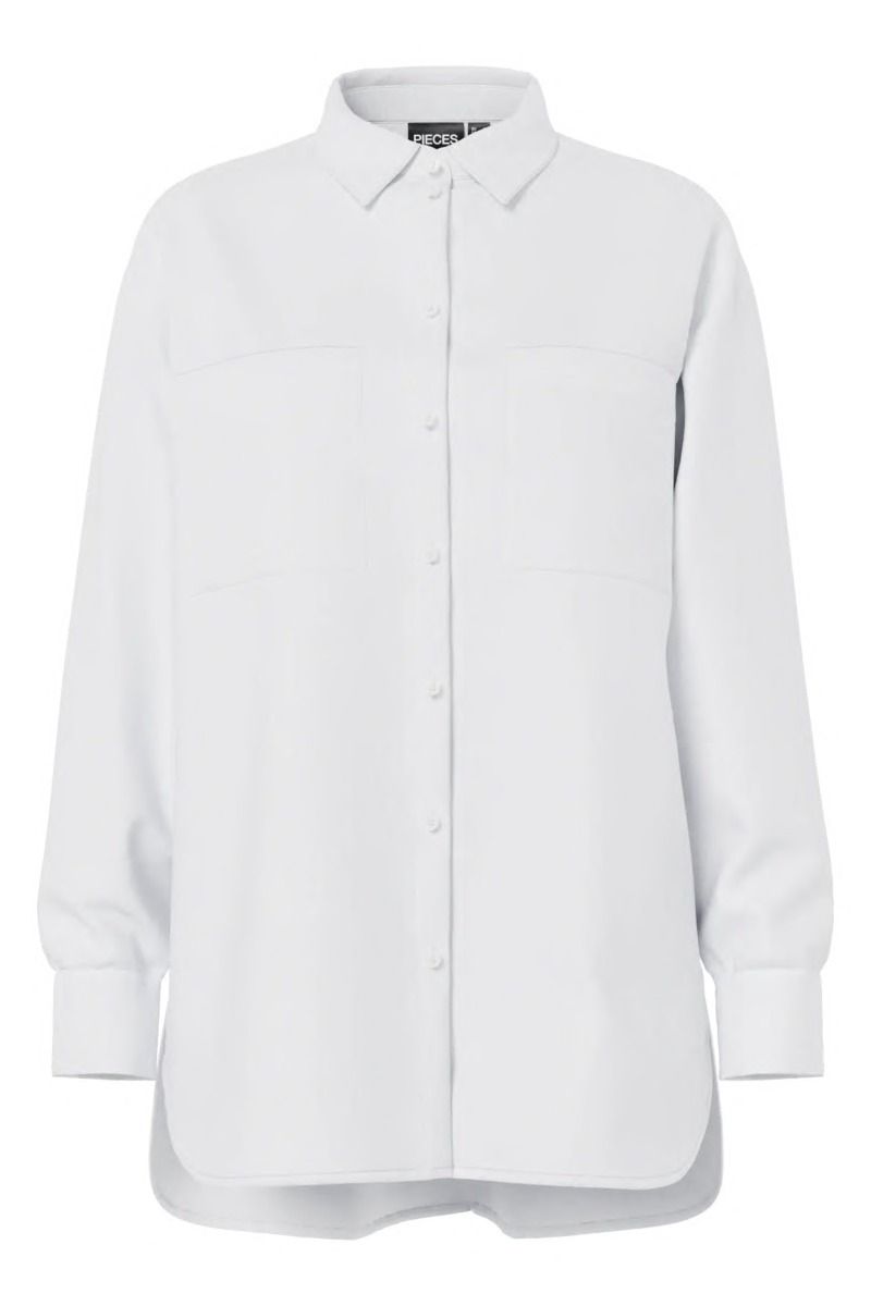 Pieces - Skjorte - Melia LS Loose Shirt - Bright White