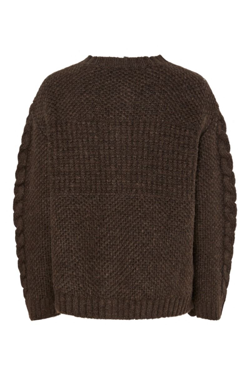 Pieces - Cardigan - Jacinthe LS O-Neck Knit Cardigan - Morel