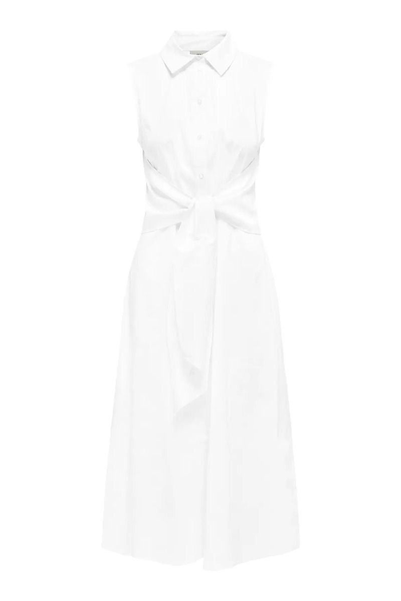 JDY - Kjole - Mio S/L Tie Midi Dress - White