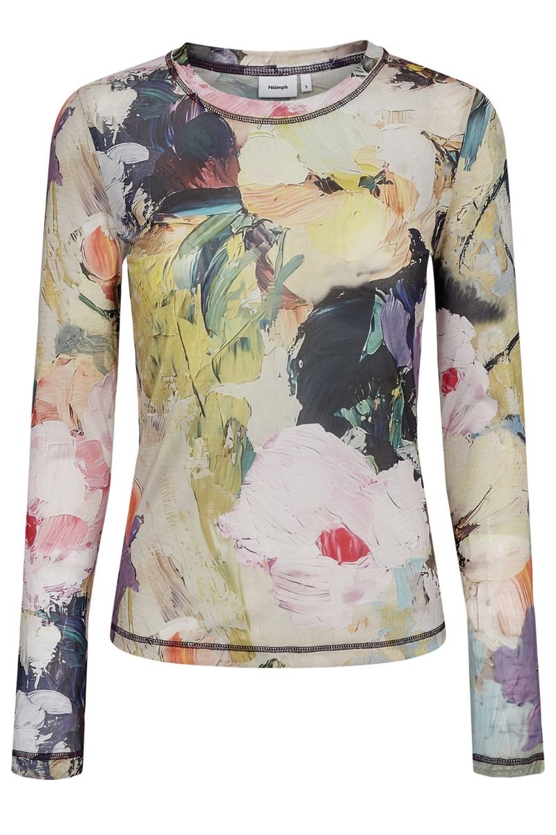 Nümph - Bluse - Almia LS Mesh Top - Forest Green (Levering midt juni)