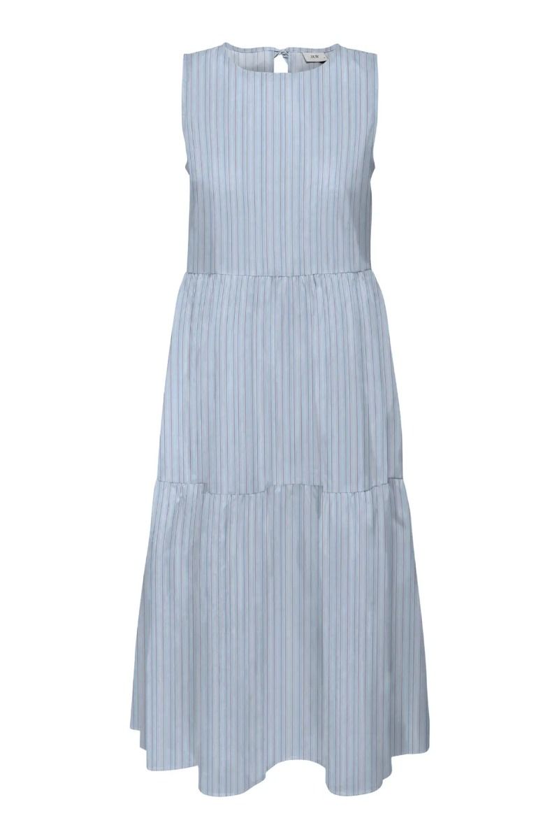 JDY - Kjole - Mio S/L Mididress - Cashmere Blue/White/Toasted Coconut (Levering midt maj)