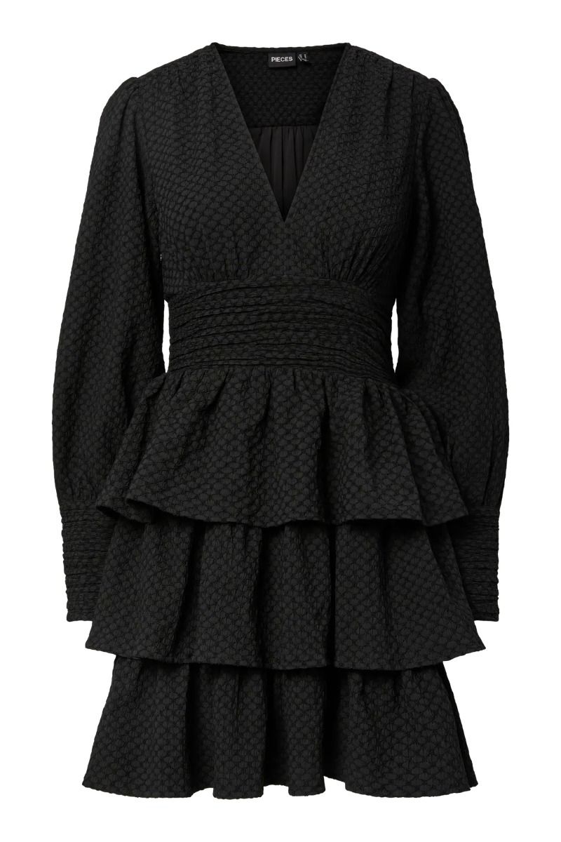 Pieces - Kjole - Monika LS Short Dress - Black