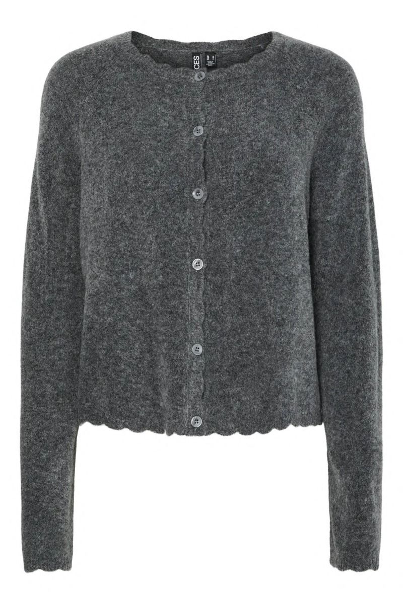 Pieces - Cardigan - Rath LS O-Neck Knit Cardigan - Medium Grey Melange