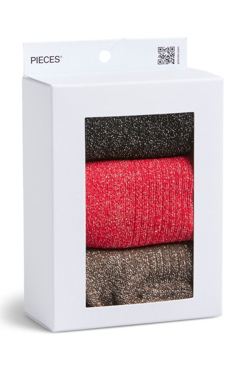 Pieces - Strømper - Sebby Xmas Frill Sock 3 Pack - Black