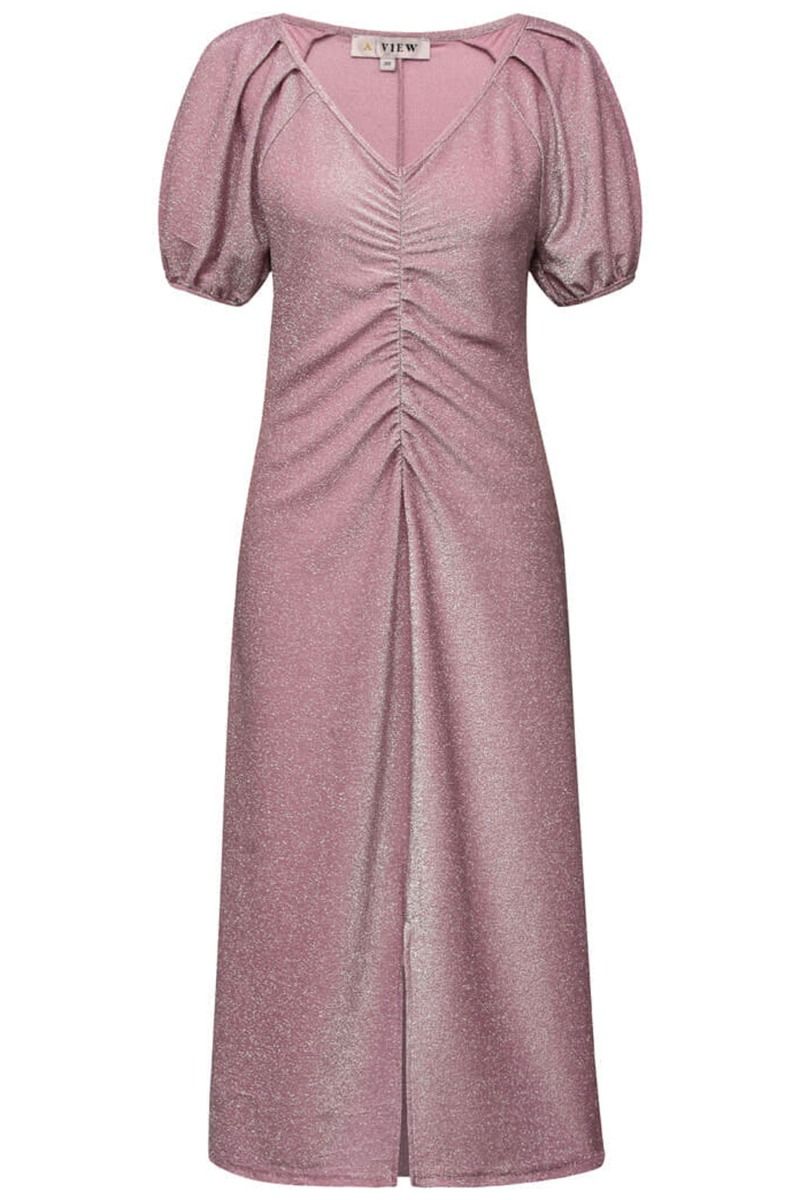 A-View - Kjole - Eva Short Sleeve Dress - Light Rose