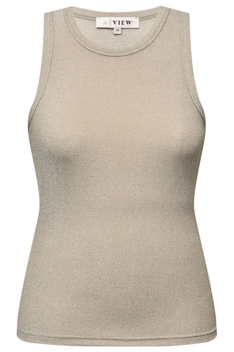 A-View - Top - Eva Tank Top - Champagne