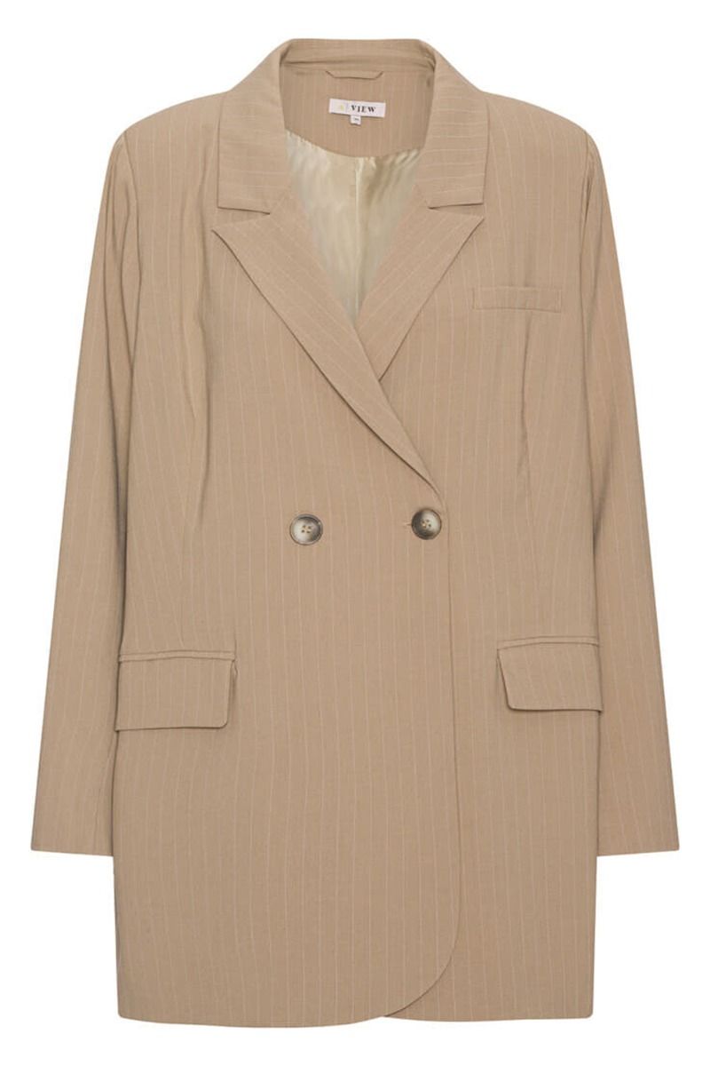 A-View - Blazer - Annali Camel Stripe Blazer - Camel