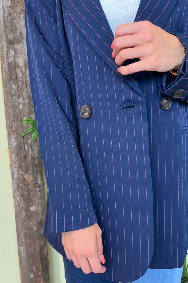 A-View - Blazer - Annali New Stripe Blazer - Navy