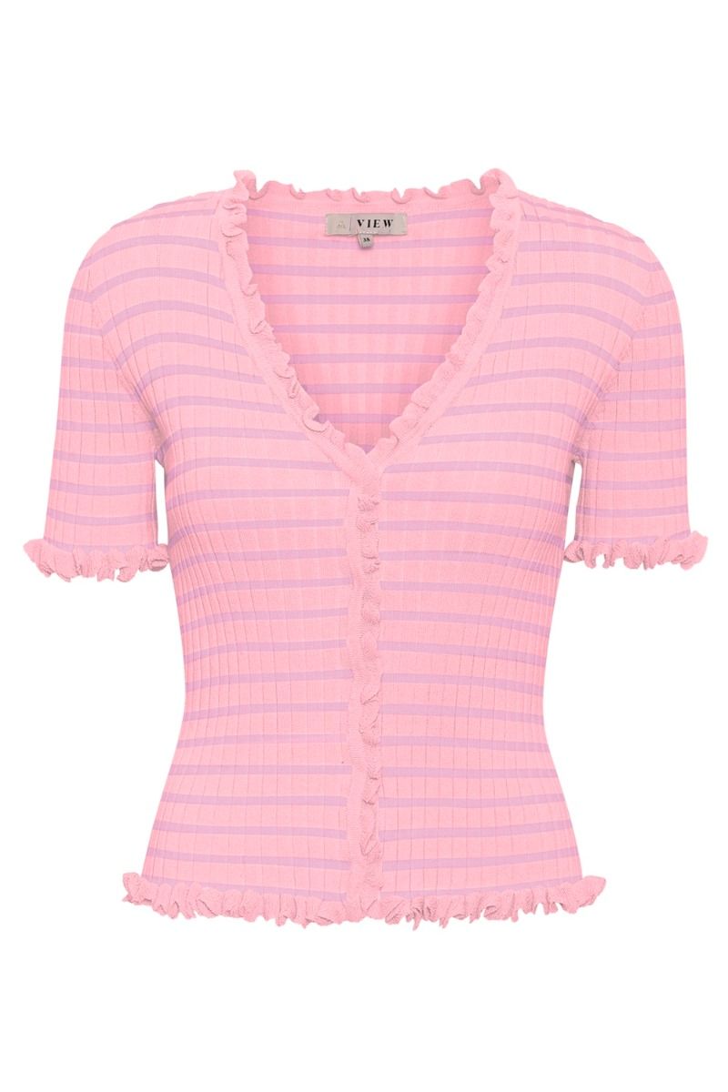 A-View - Bluse - Fabia SS Tee - Bubblegum/Lavender