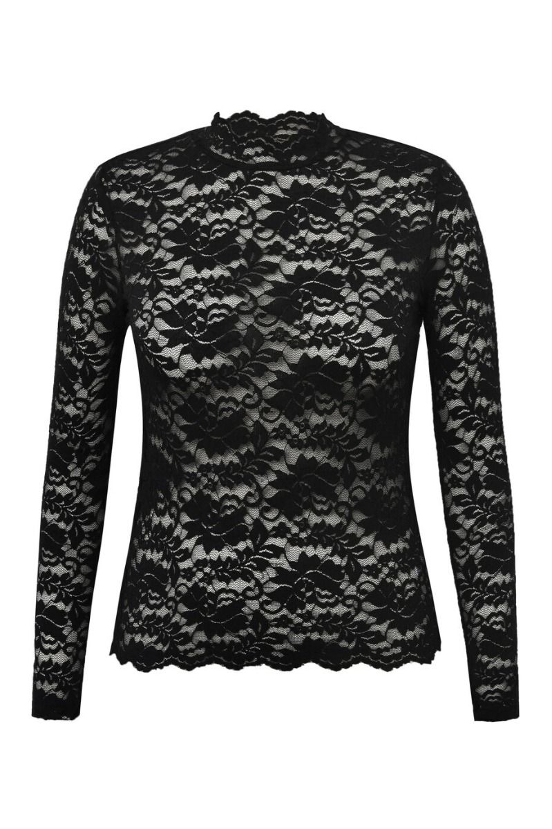 A-View - Bluse - Flora Lace Blouse - Black