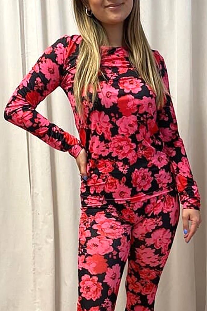 A-View - Bluse - Molly Blouse - Black/pink flowers