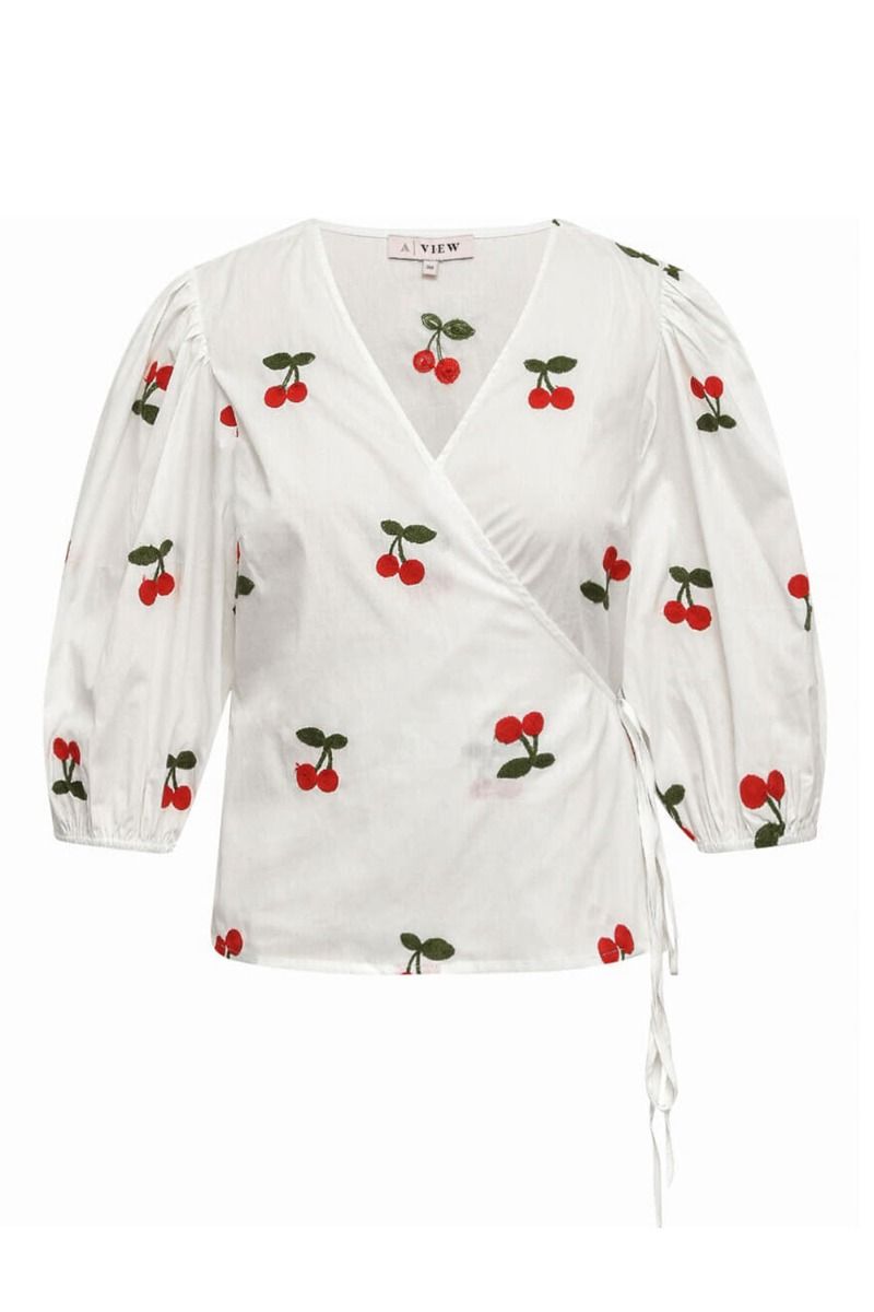 A-View - Bluse - Rebekka Fruit Blouse - White With Cherry