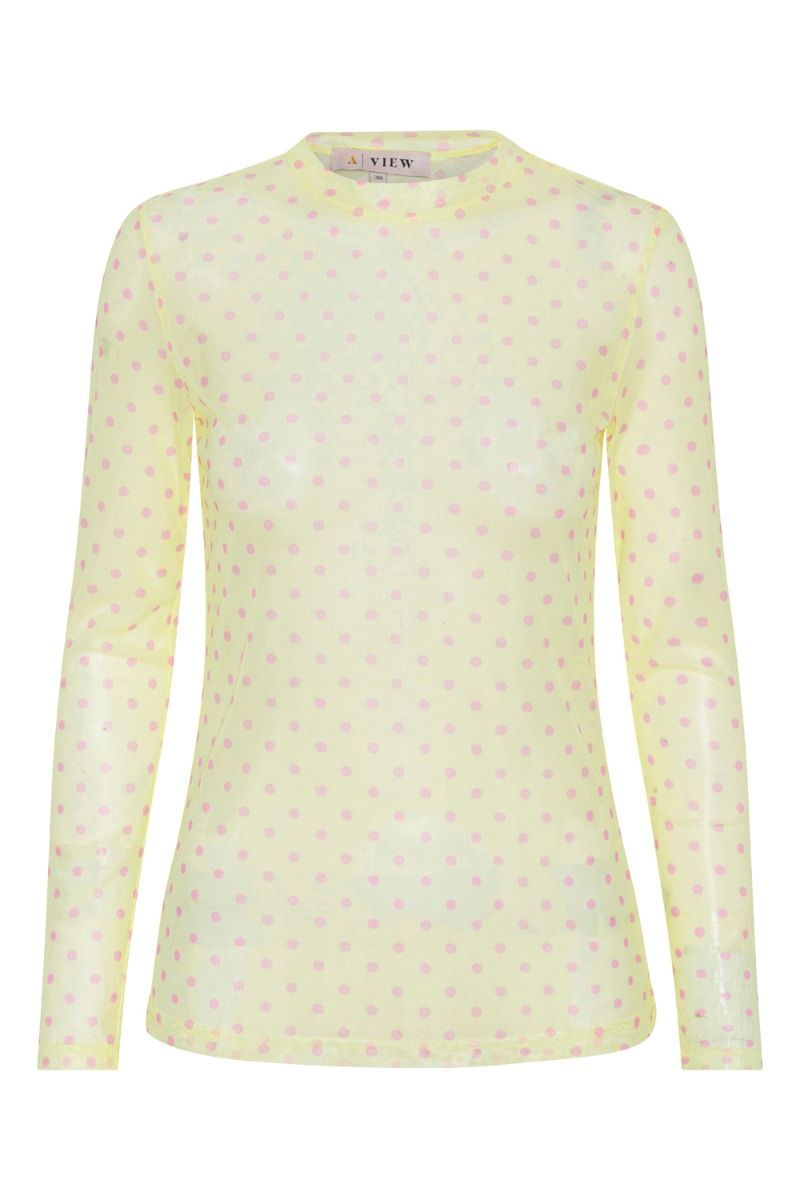 A-View - Bluse - Silke Mesh Blouse - Yellow 