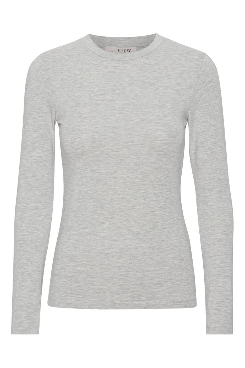 A-View - Bluse - Stabil Top l/s - Light Grey Melange