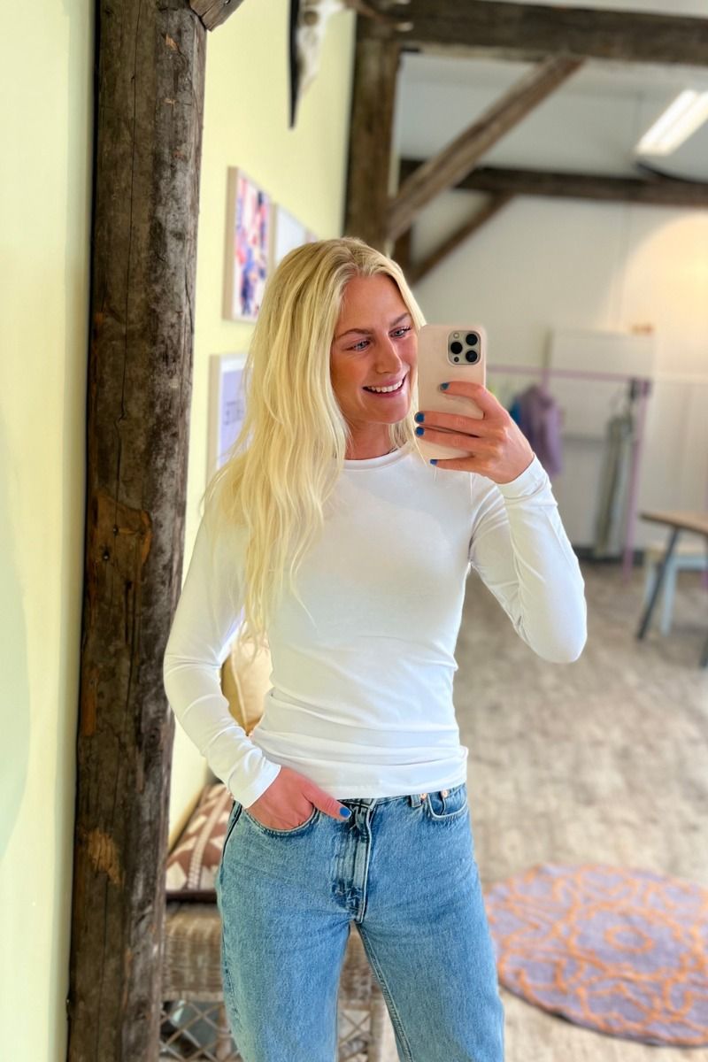 A-View - Bluse - Stabil top l/s - 000 White 