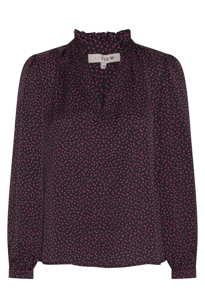 A-View - Bluse - Venice shirt - Black/Pink