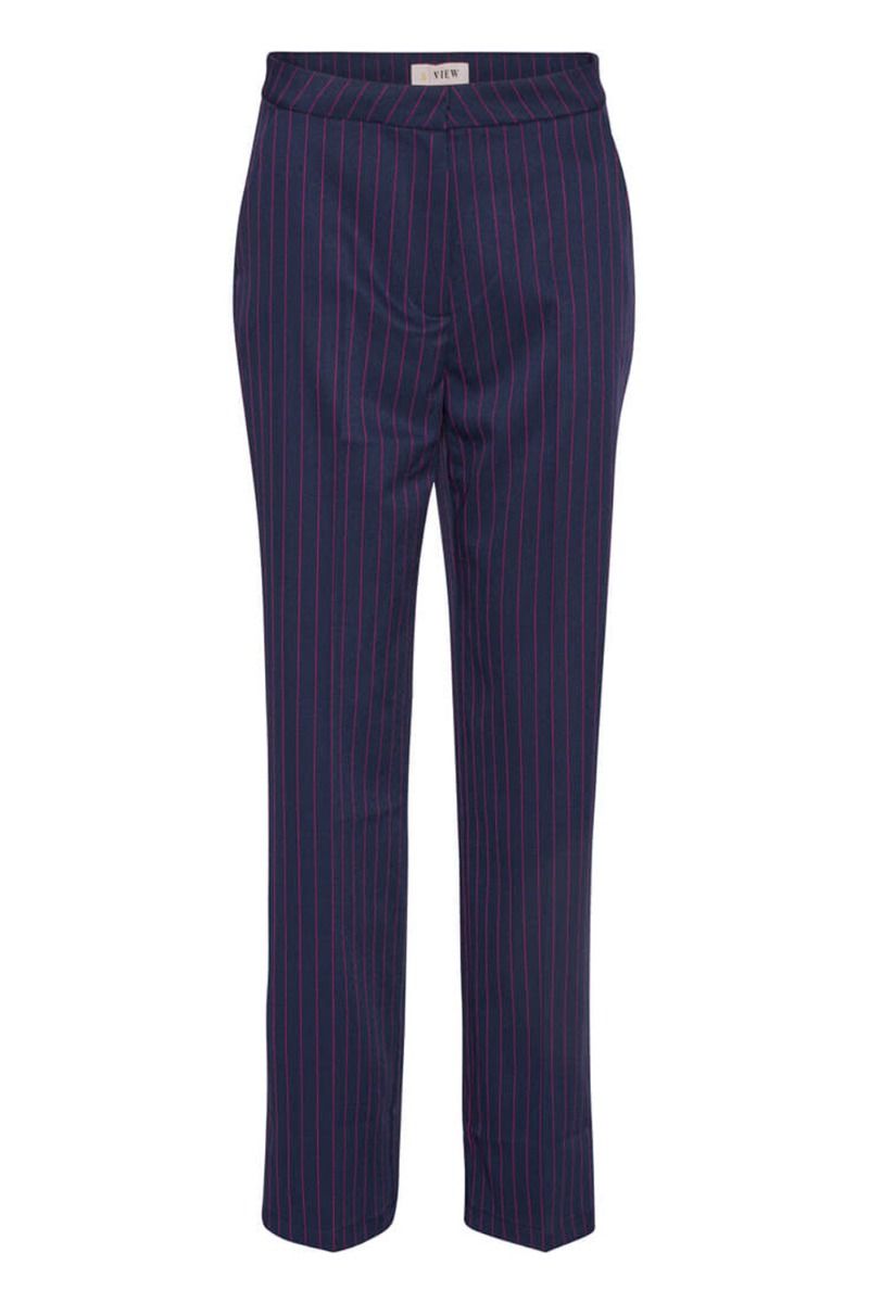 A-View - Bukser - Annali New Stripe Pant - Navy