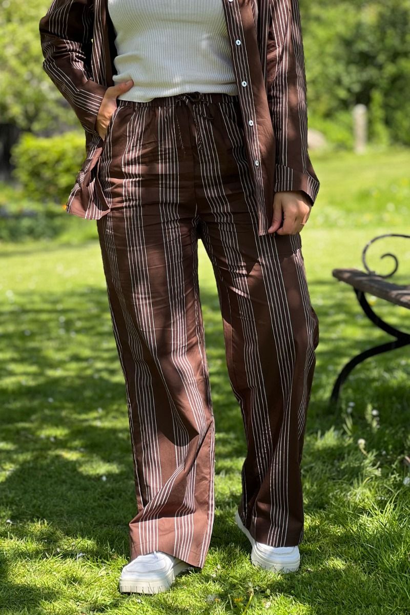 A-View - Bukser - Brenda Pants - Brown/White