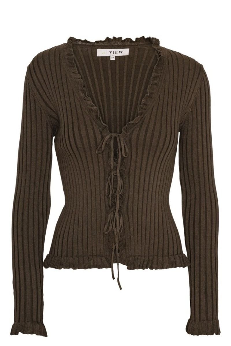 A-View - Cardigan - Fabian Tie Cardigan - Brown