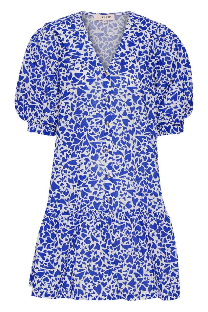 A-View - Kjole - Darlene Dress - Blue/white