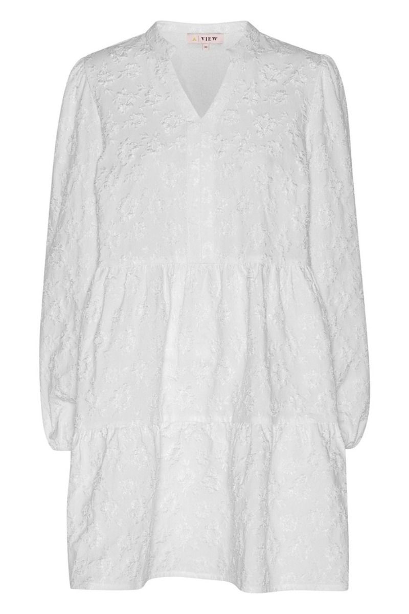 A-View - Kjole - Ida Short Sleeve Dress - White