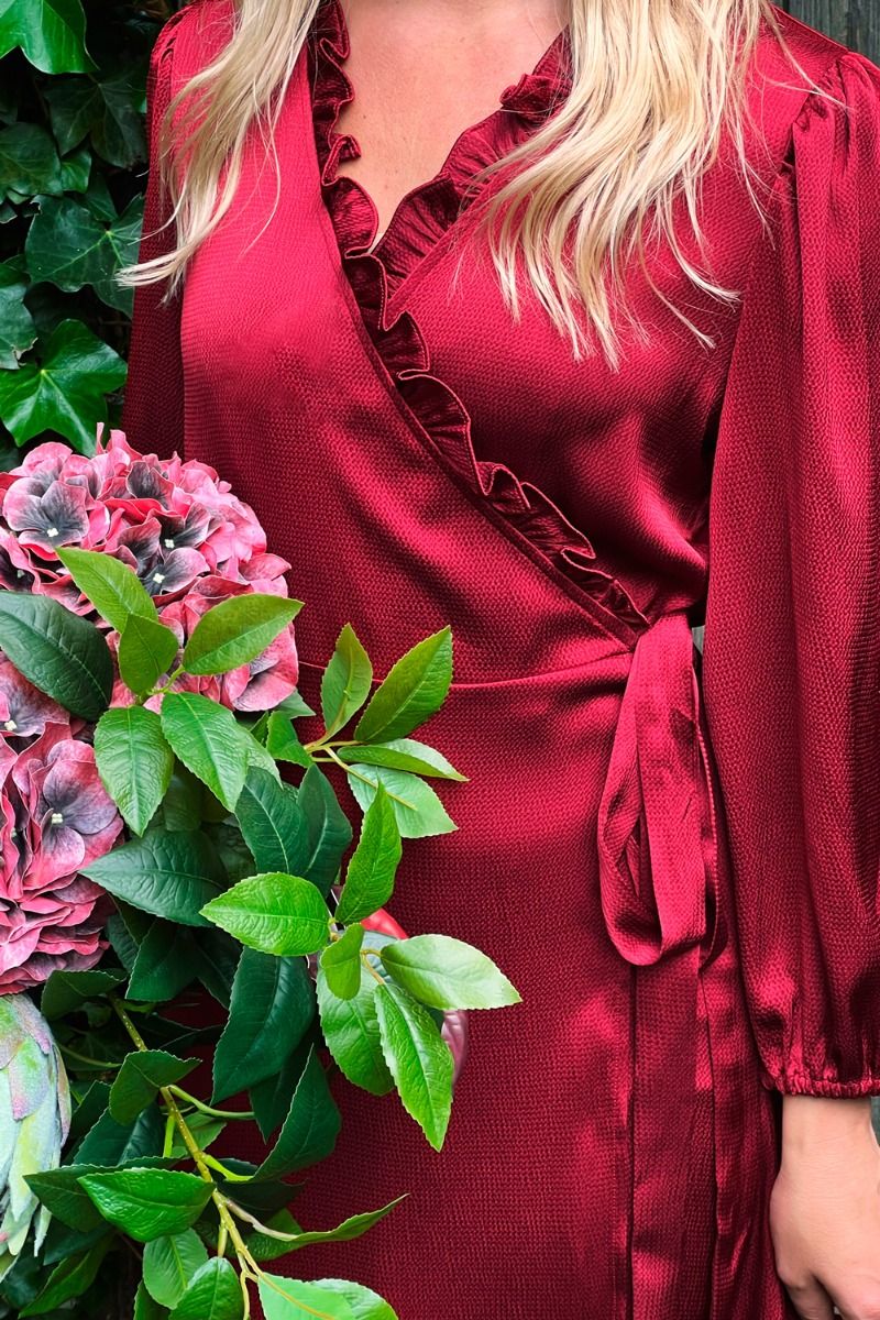 A-View - Kjole - Peony 3/4 Sleeve Dress - Bordeaux