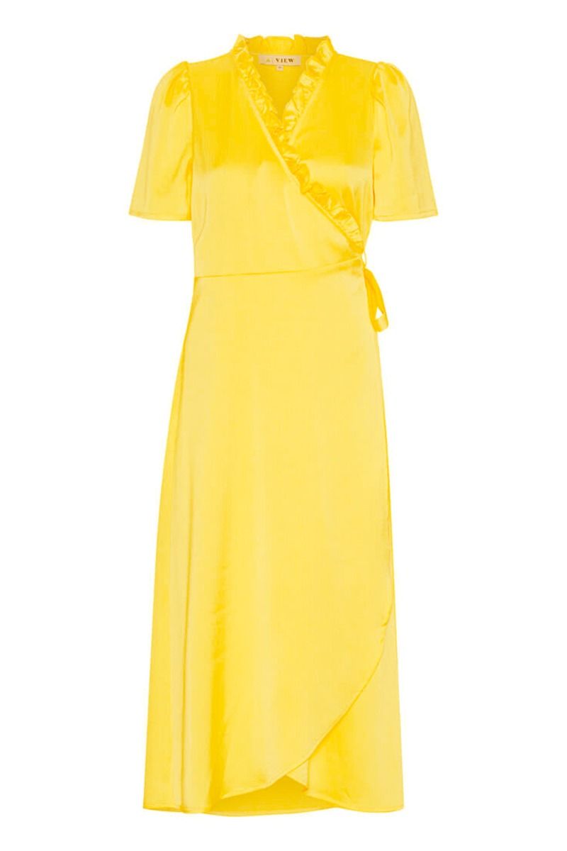 A-View - Kjole - Peony Wrap Dress - Yellow