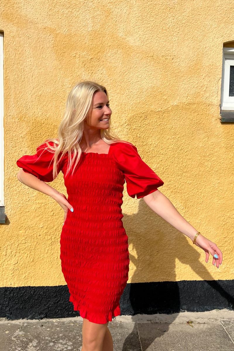 A-View - Kjole - Rikka Plain Dress - Red