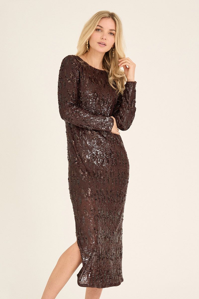 A-View - Kjole - Valerie Dress - Dark brown 