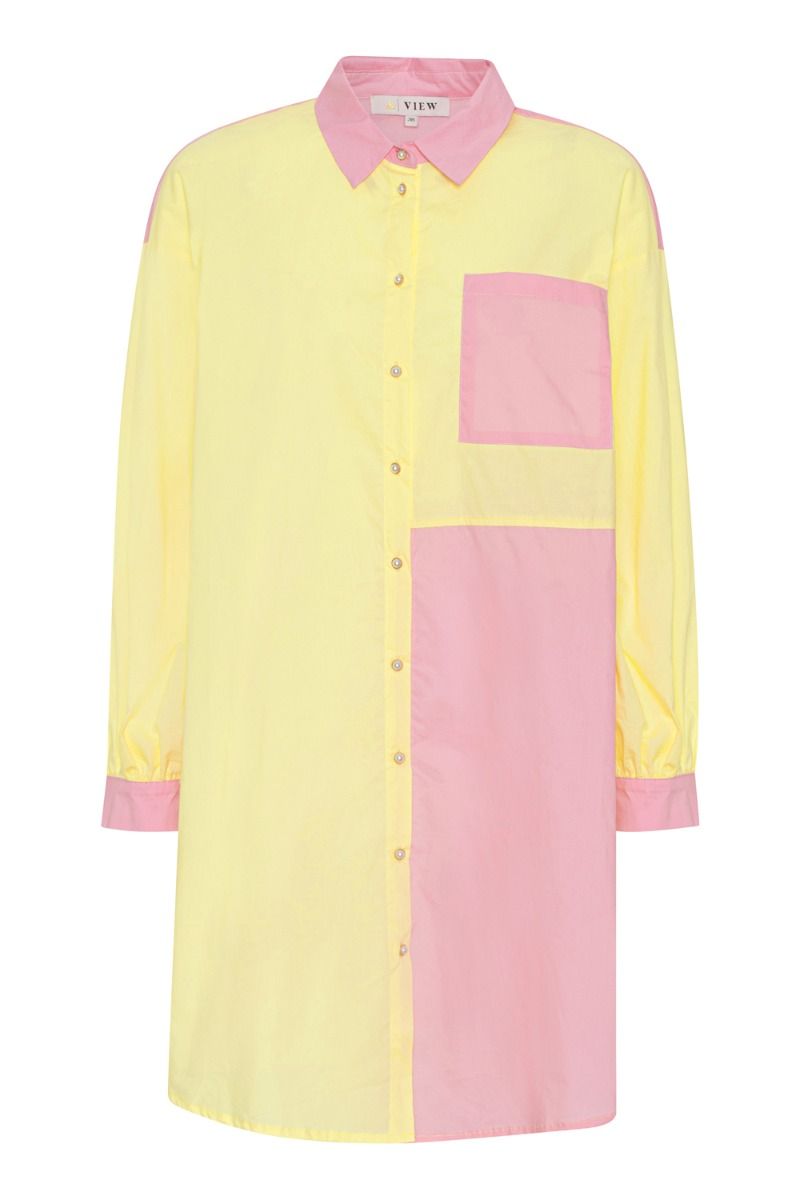 A-View - Skjorte - Sofie Long Block Shirt - Yellow