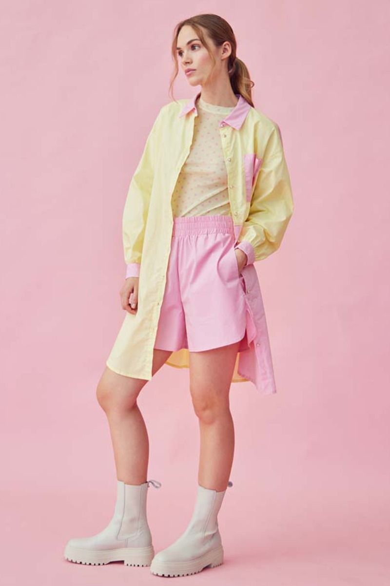A-View - Skjorte - Sofie Long Block Shirt - Yellow