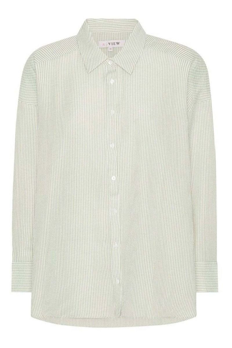 A-View - Skjorte - Sonja Shirt - 068 - Green/White