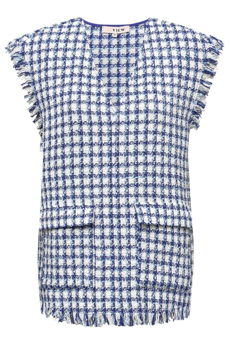 A-View - Vest - Dora Vest - White With Blue