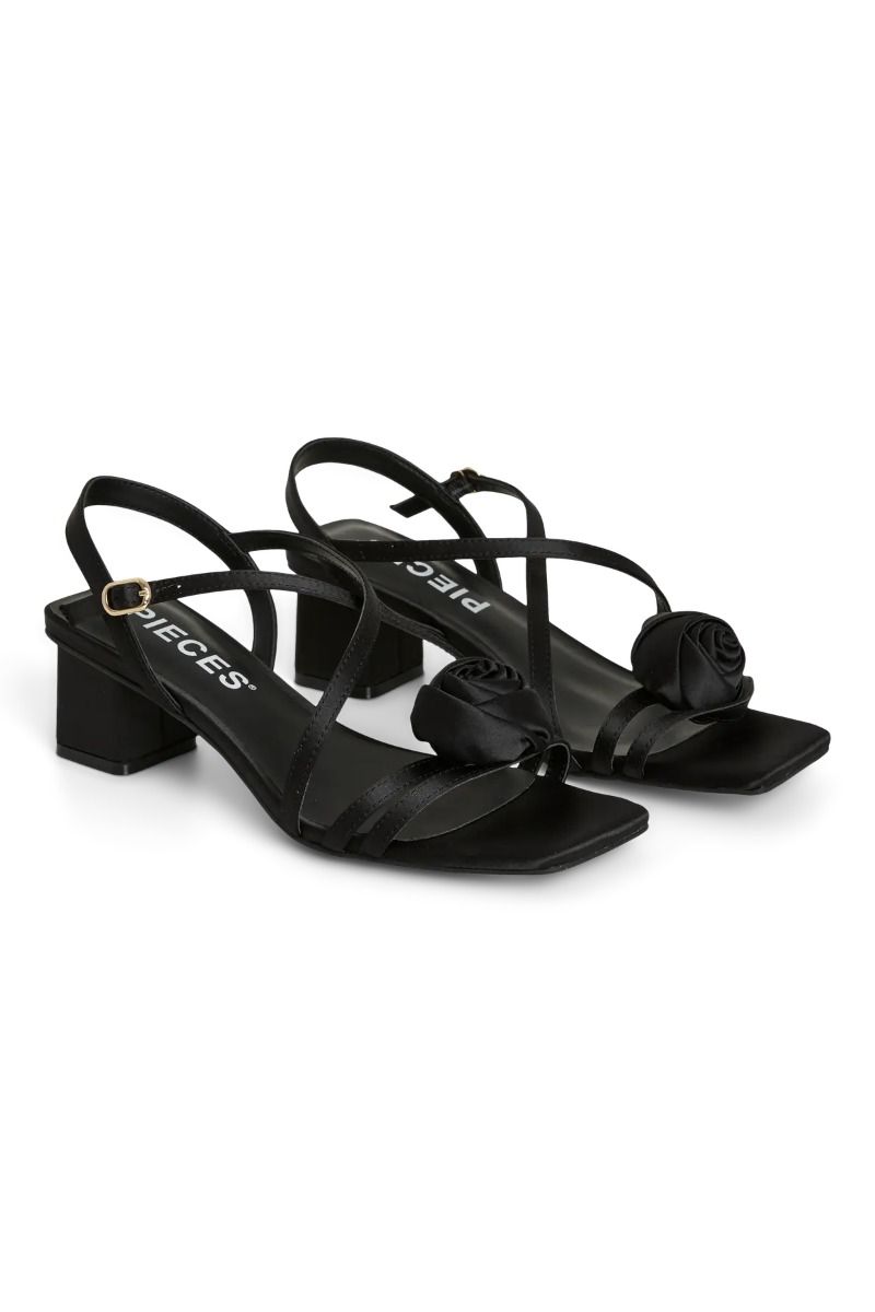 Pieces - Sandal - Kamma Heel - Black (Levering midt april)