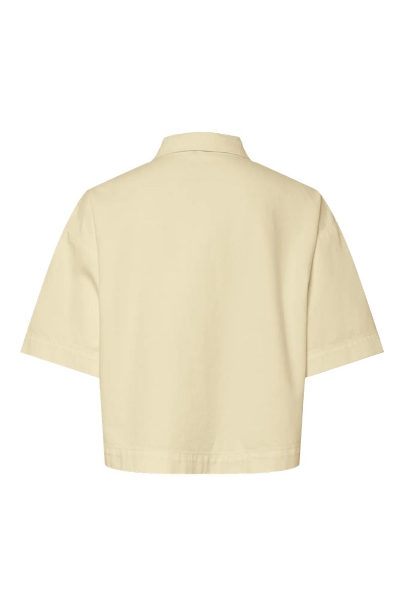 Pieces - Skjorte - Sky SS A-Shape Denim Top - French Vanilla