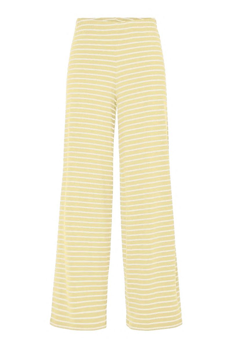 Pieces - Bukser - Monique MW Wide Pants - French Vanilla Coconut milk