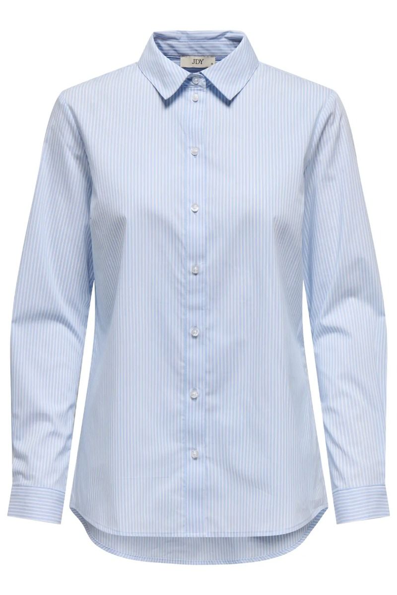 JDY - Skjorte - Mio L/S Shirt - Cashmere Blue/Small White Stripes