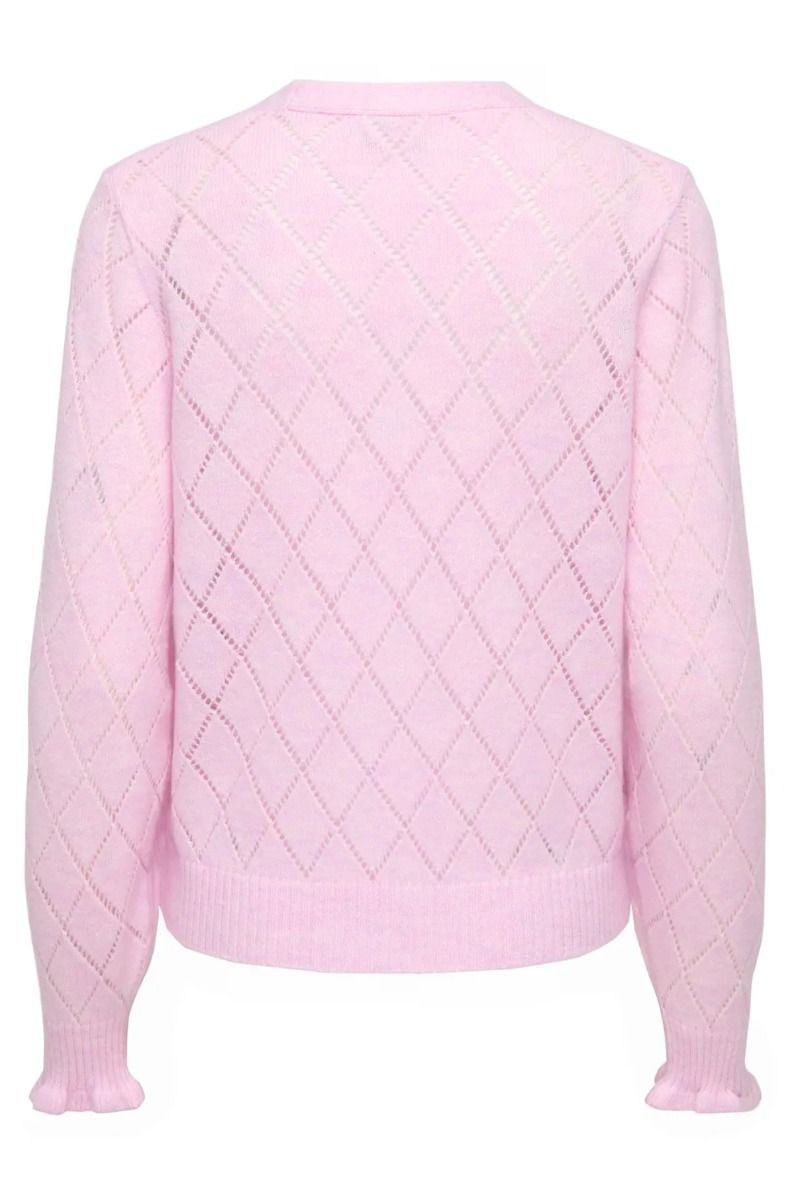 JDY - Cardigan - Letty L/S V-Neck Struc Cardi - Pink Lady/Melange