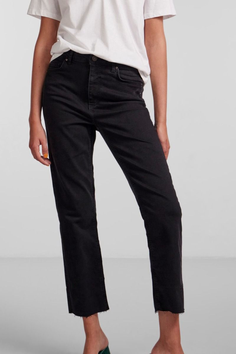 Pieces - Bukser - PC Delly Straight HW - Black